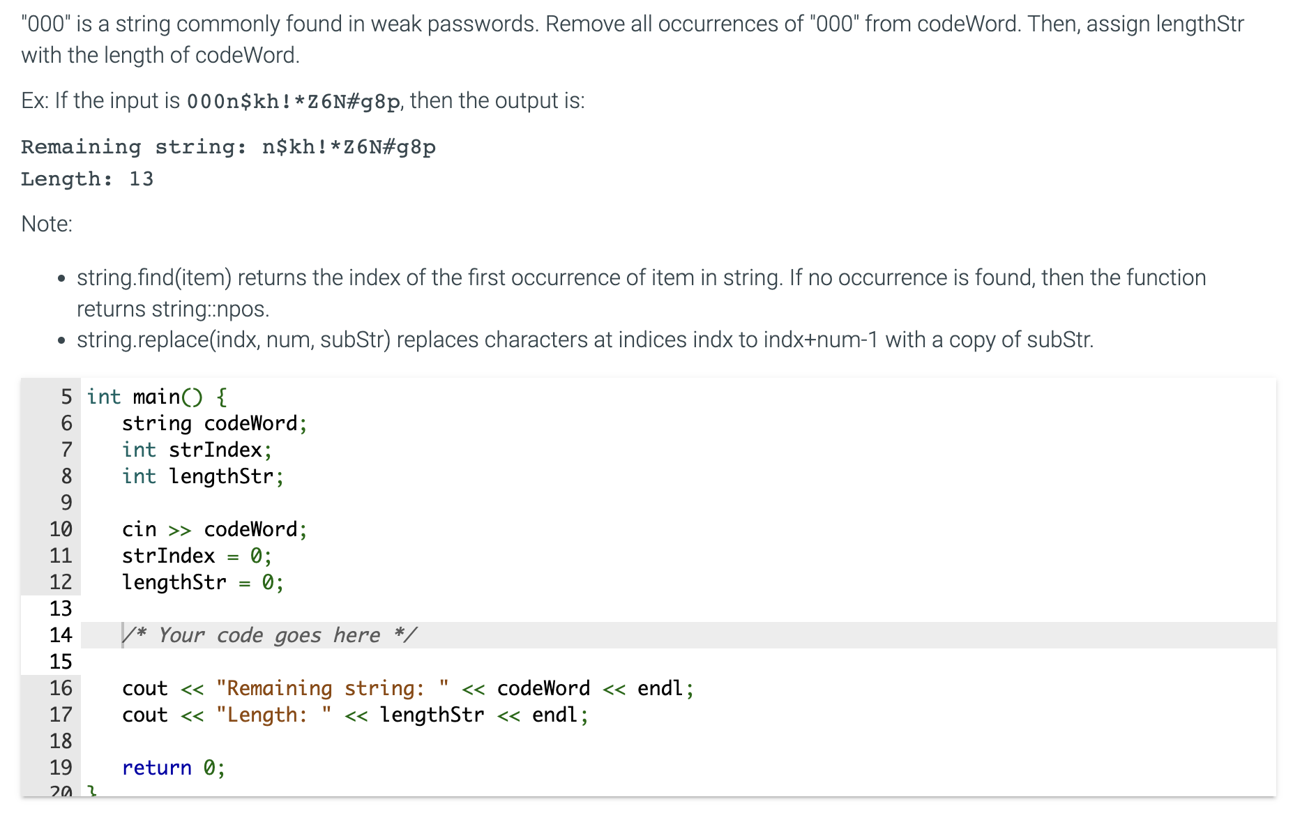  "000" is a string commonly found in weak passwords. Remove all