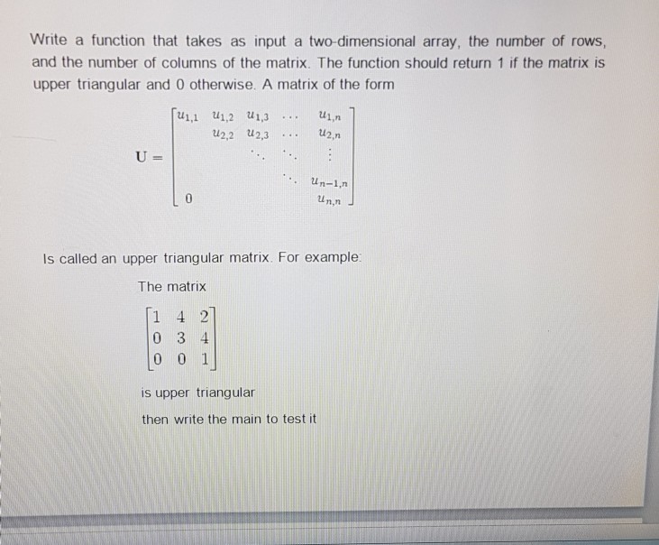  ( in C programing language) Write a function that takes as