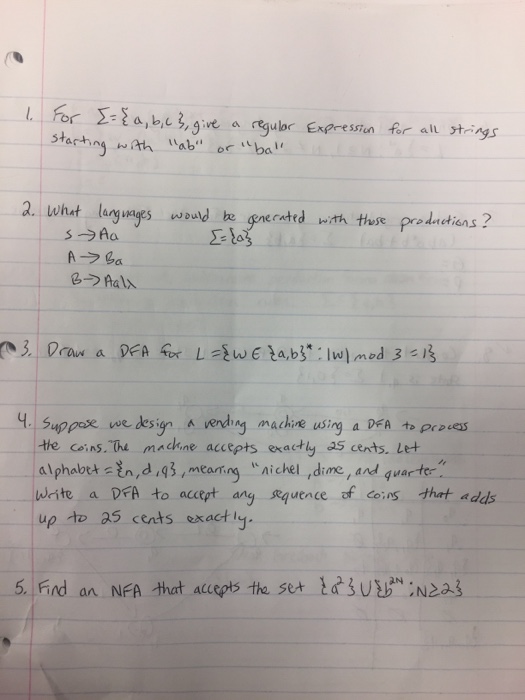  For sigma = {a, b, c, } given a regular Expression