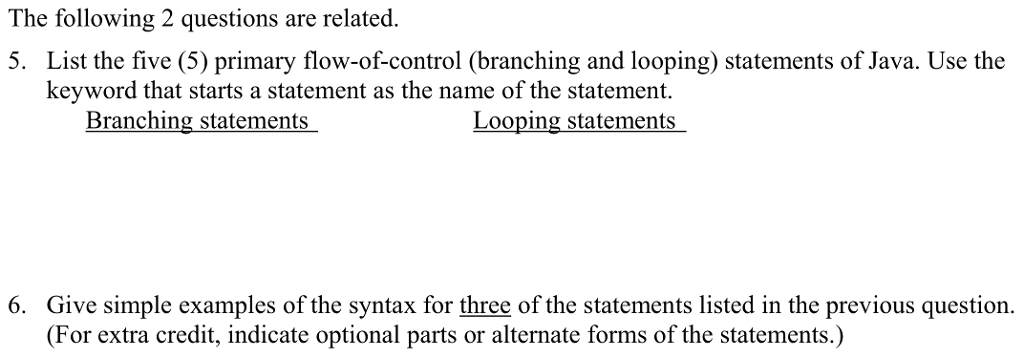Help with Java questions and please explain all your answers throughly. The