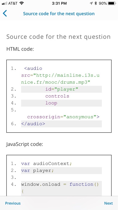  AT&T 3:31 PM Source code for the next question Source code