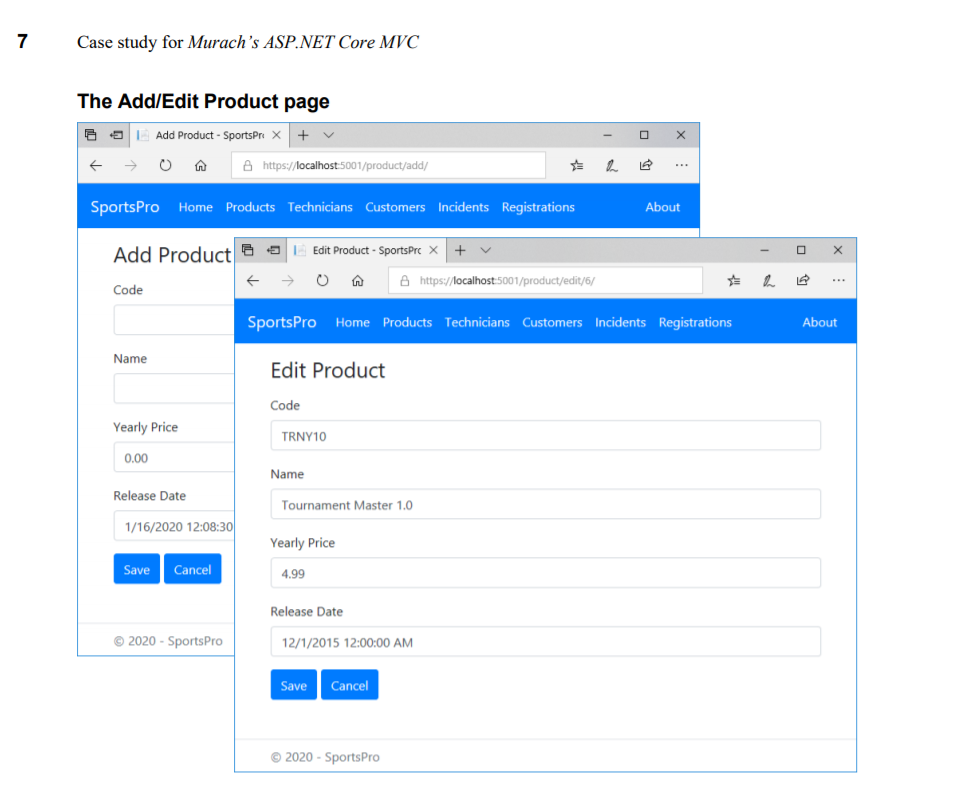 Products link on the Home page or the Products link in the