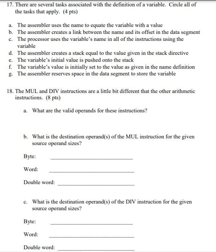  PLEASE HELP ASAAAAP PLEASE 17. There are several tasks associated with