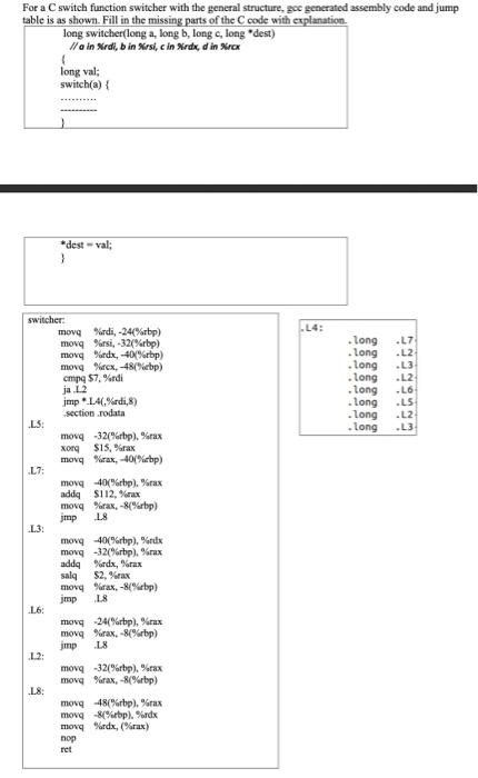  For a C switch function switcher with the general structure, goc