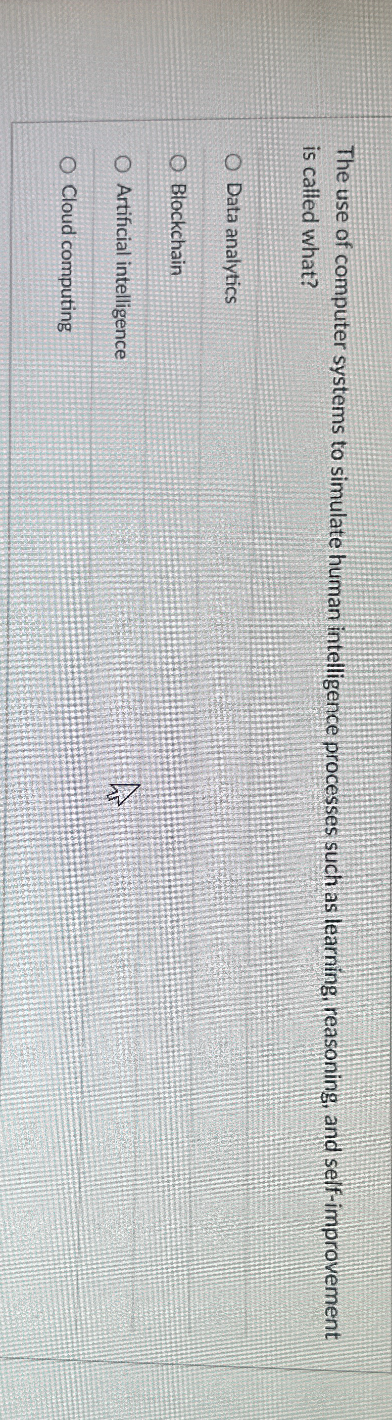  The use of computer systems to simulate human intelligence processes such
