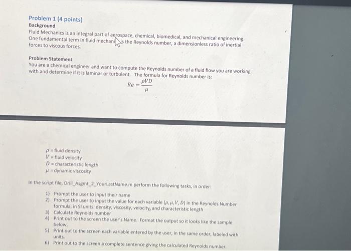 pls help me! the language is Matlab Problem 1 (4 points) Background