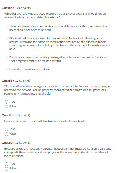  do problems from 13 to 23 Question 12 (2 points) Which