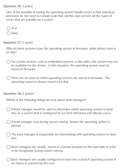 of the following are good reasons that user-level programs should not be