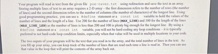 Need help with a program to read a file using REDIRECTION (no