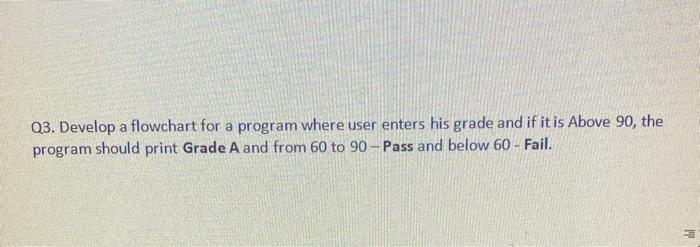  Q3. Develop a flowchart for a program where user enters his