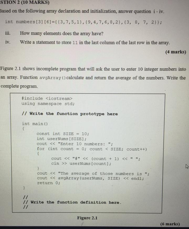 1.1 consists of errors. State the line number and the type of