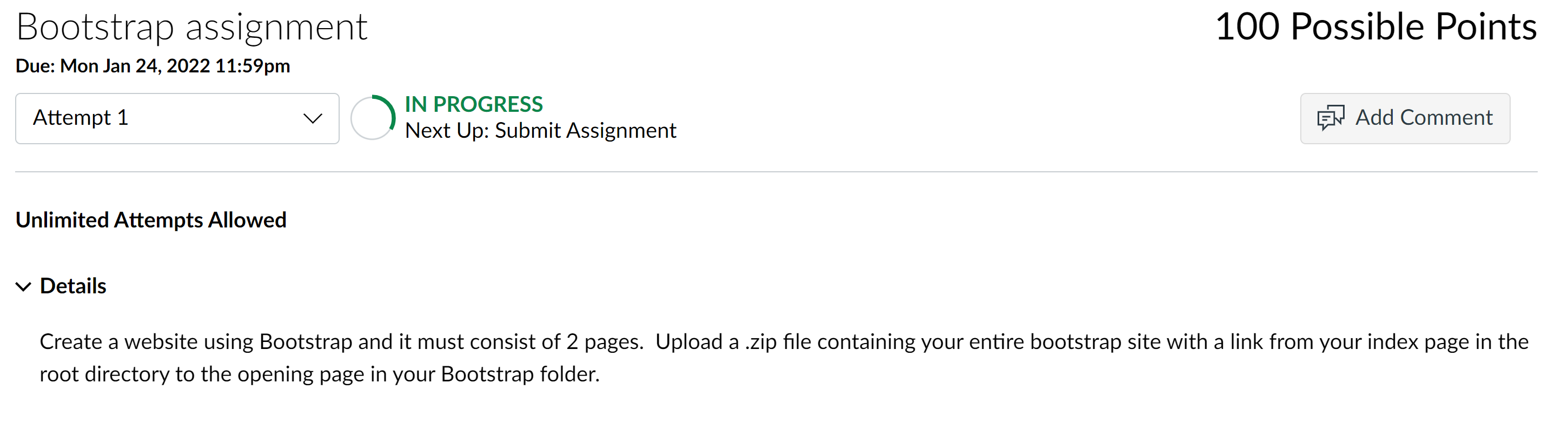  Bootstrap assignment 100 Possible Points Due: Mon Jan 24, 2022 11:59pm