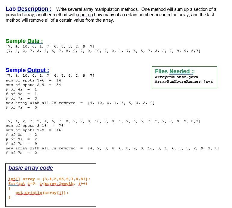  I need to create an array to make that output. How