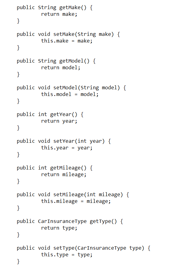 Company"); JOptionPane.showMessageDialog(frame, this.tostring()); } } package insurance; import java.time. LocalDate; public class
