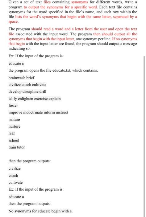 CODE ONLY IN C++, not other programming language. Thank you. Given a