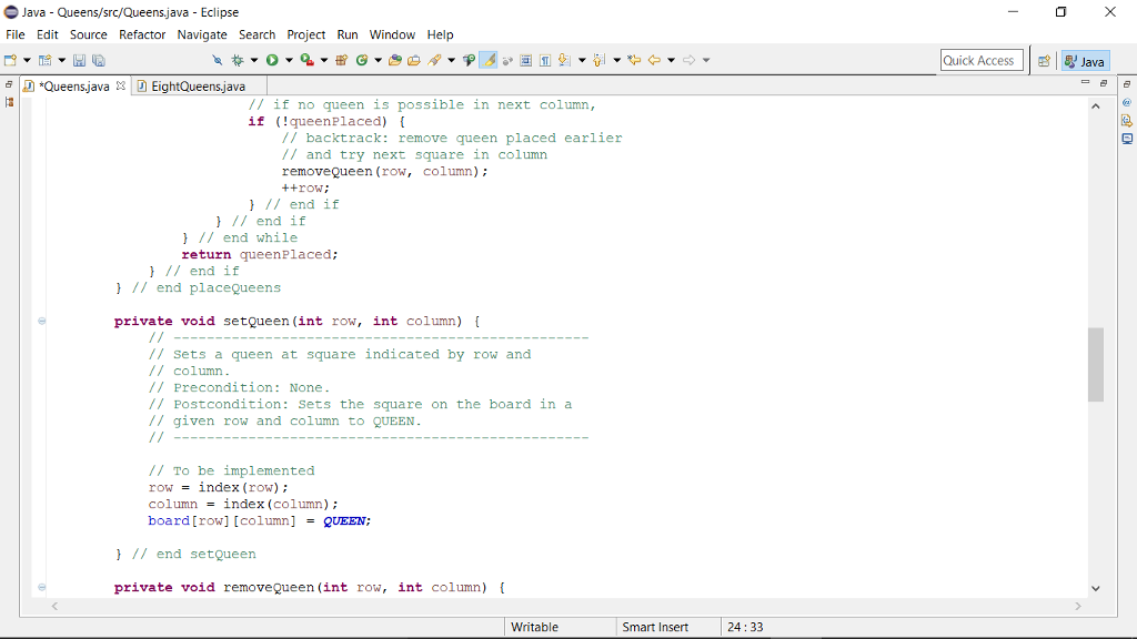 Eulo1 1 @ ram FilesJava re1.8.0 65binjavav public class EightQueens EightQueens [lava