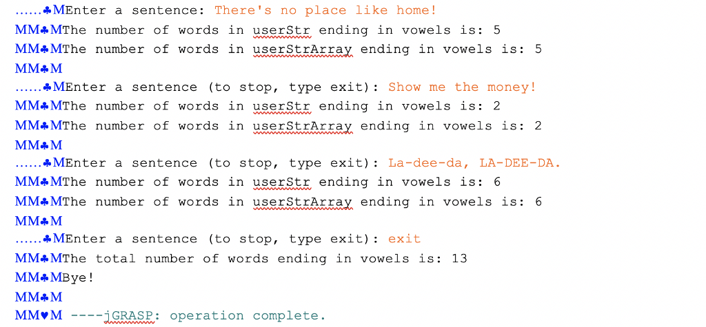 Write a program in Java to count the words that end in