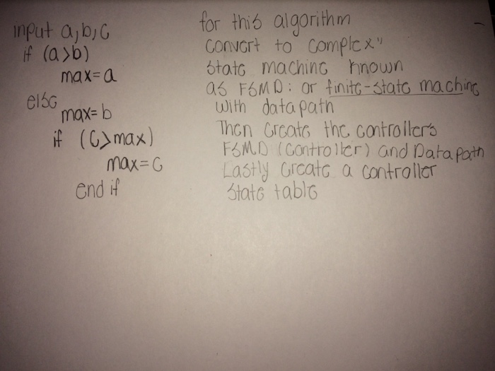  Input a, b, c if (a>b) max = a else max