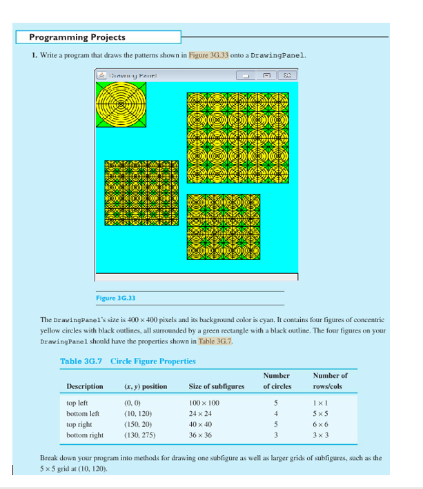 I believed the class should be called Drawing Panel JAVA PROGRAMMING*** NEED