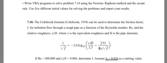  Excel vba please Write VBA programs to solve problem 7.18 using