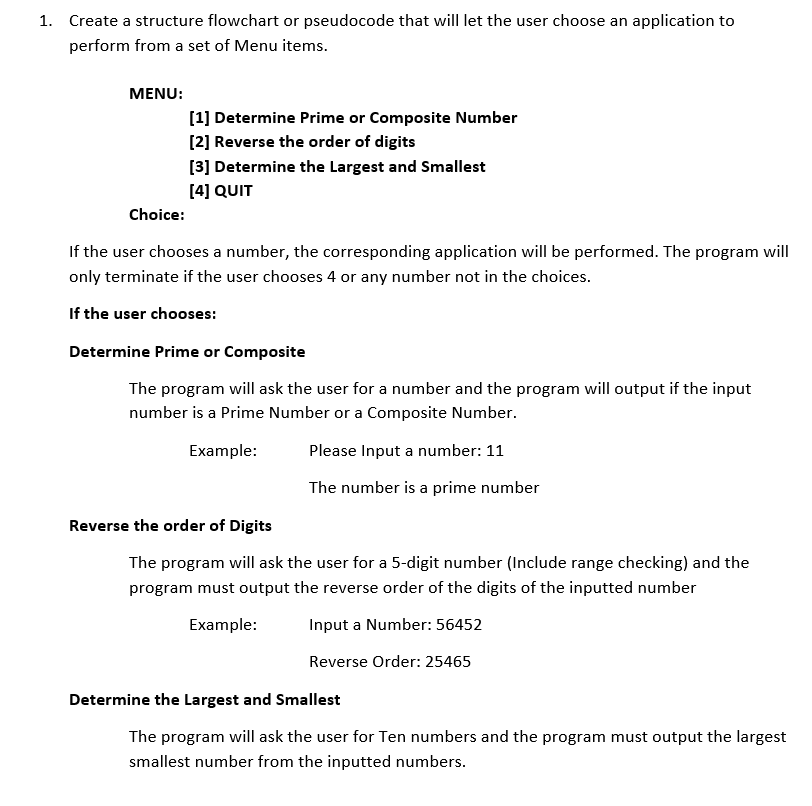 Need help on creating a flowchart ! 1. Create a structure flowchart