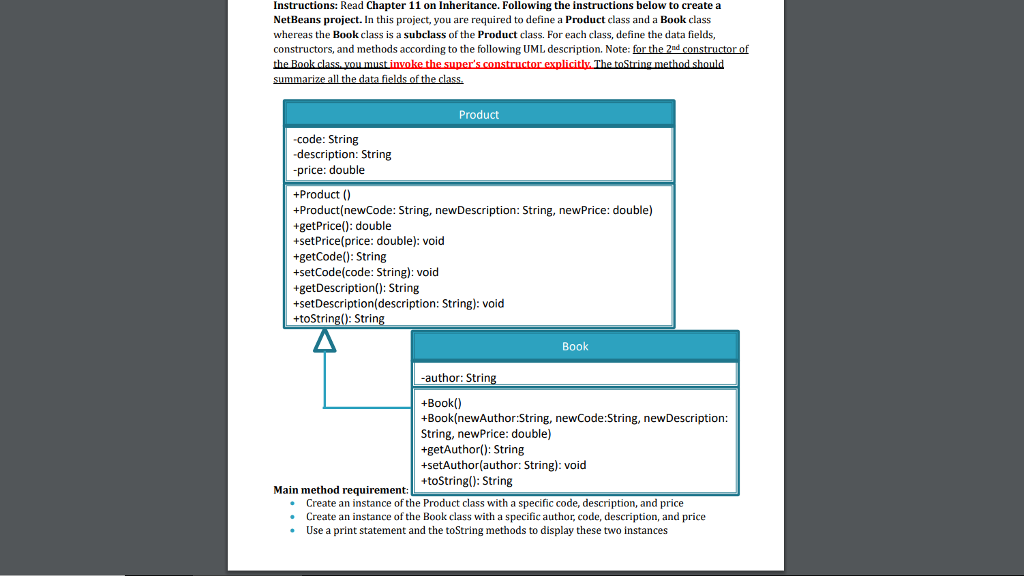 Develope a multi class project to test your ability on inheritance and