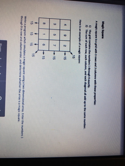  Cpp and with forloops A magic square is a grid with