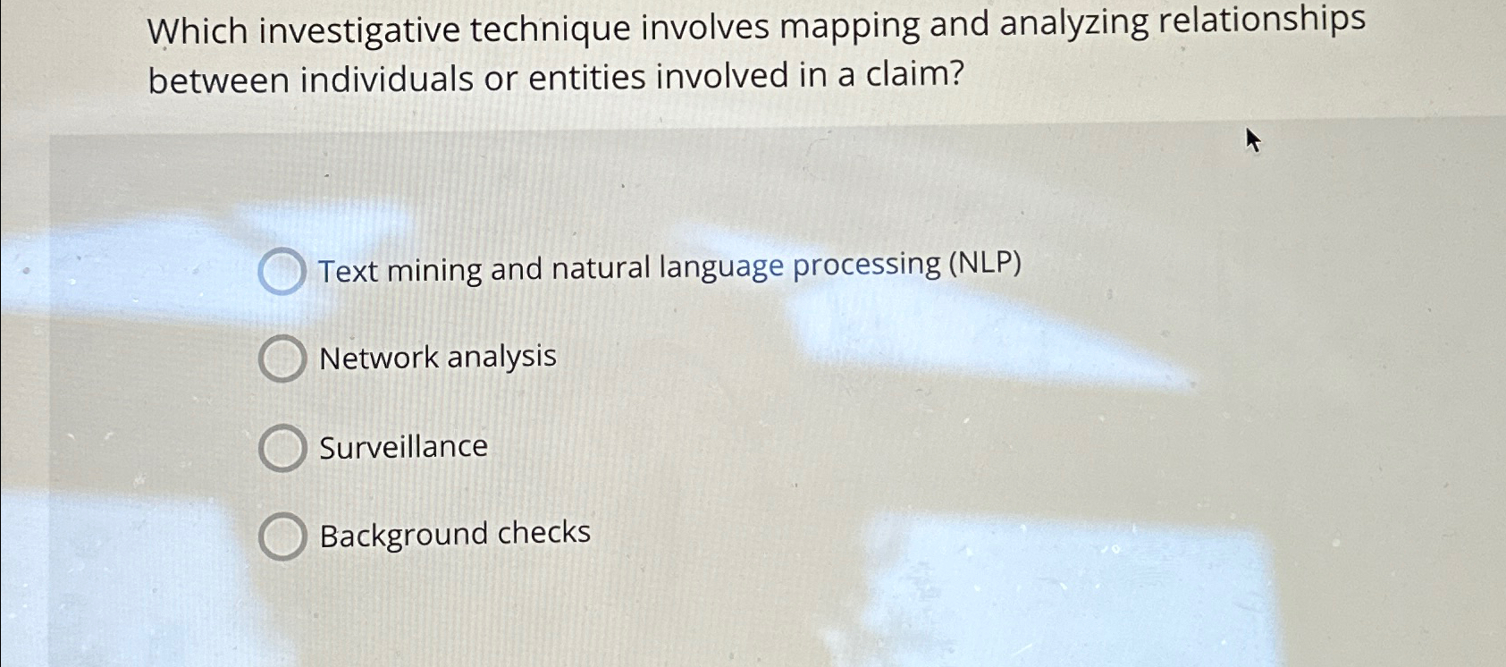  Which investigative technique involves mapping and analyzing relationships between individuals or