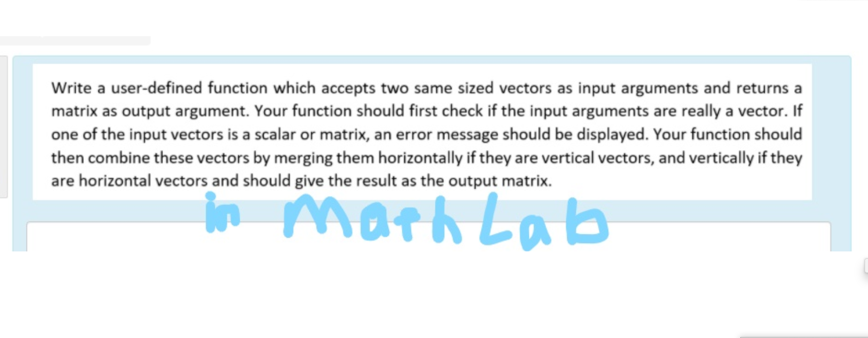  Write a user-defined function which accepts two same sized vectors as