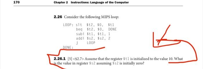 instruction, show the value of the opcode (OP), source register (RS), and