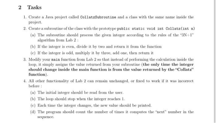  Using java eclipse ide 2 Tasks 1. Create a Java project