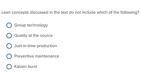 Lean concepts discussed in the text do not include which of