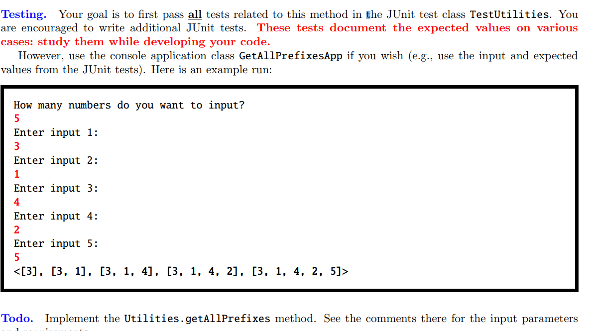 You are asked to implement a utility method which takes as input