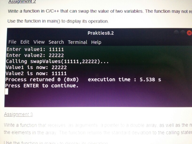 Write a function in C/C++ that can swap the value of two