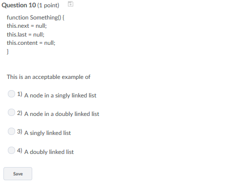 Question 7 (1 point) How many nodes will be in the output