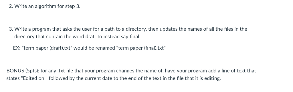I need help with this coding problem. For the algorithm they just