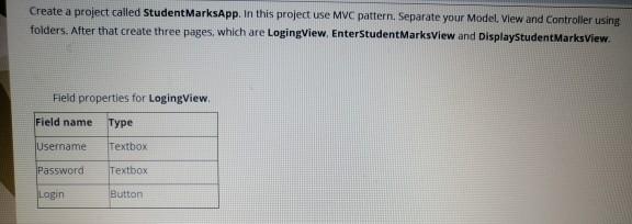  Create a project called Student MarksApp. In this project use MVC