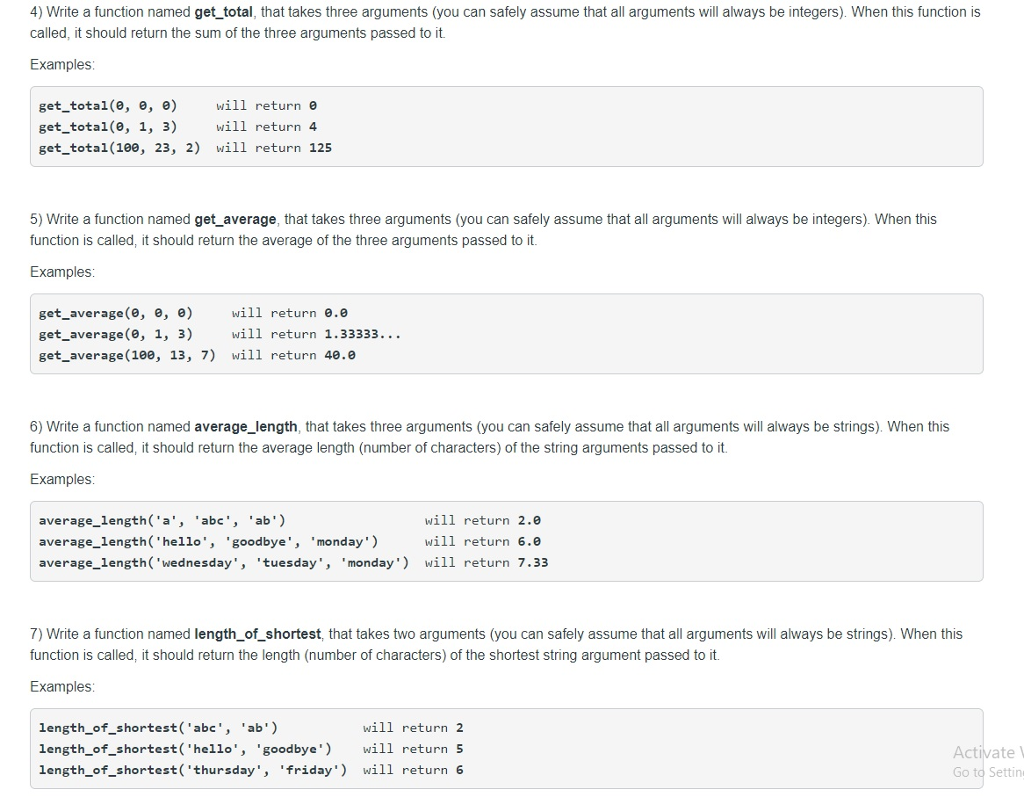 2 hours please!! Individual Project Challenge 01 - 10 Functions For this