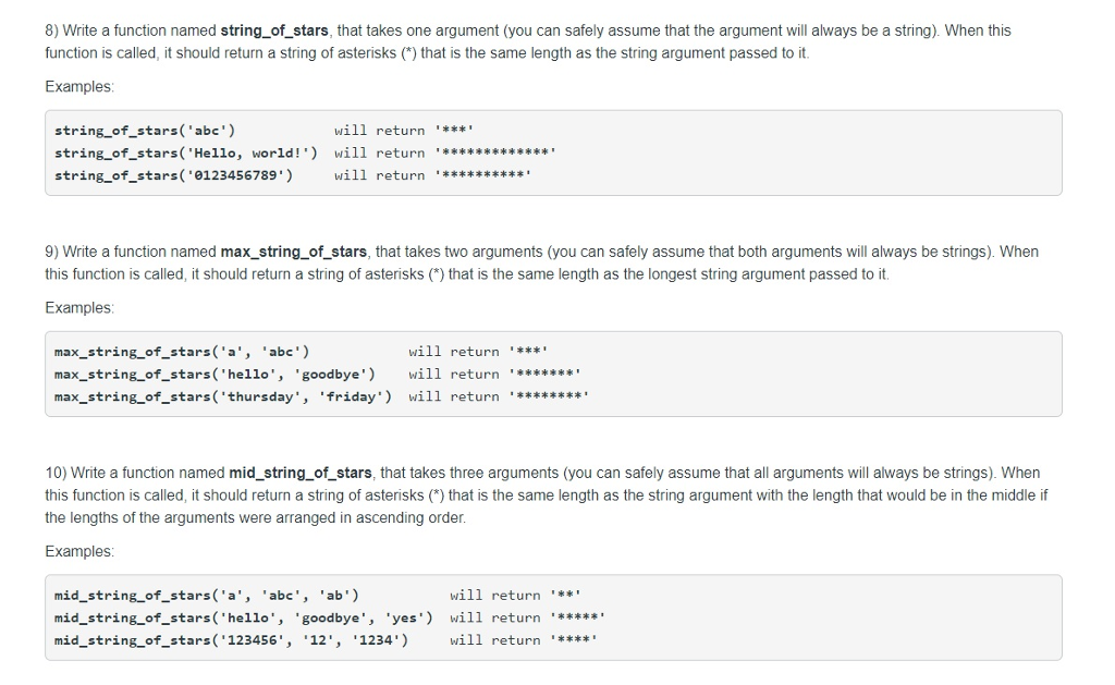 Individual Project Challenge you must design and construct 10 functions. The functions