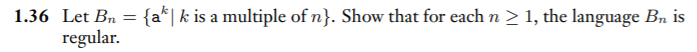 regular languages: Sipser, Exercise 1.36, page 89. Hint: For each n> 1,