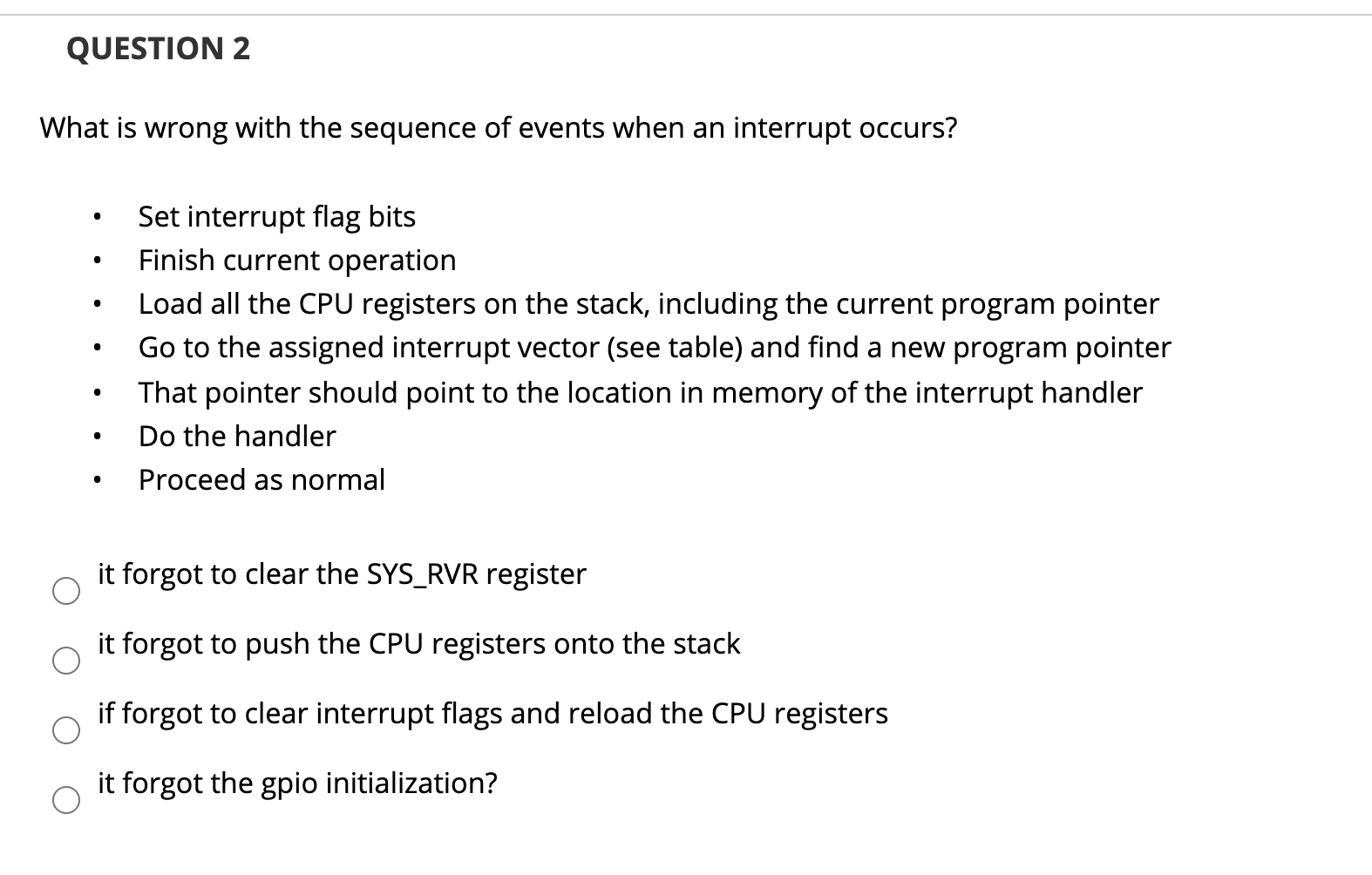 interrupt initialization? Assume the system clock is 48MHz. void syst_tick_init(void) { SYST:
