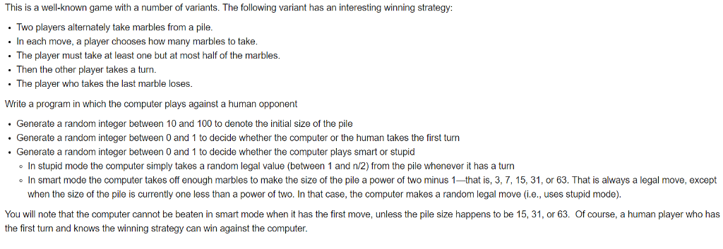 Java programming This is a well-known game with a number of variants.