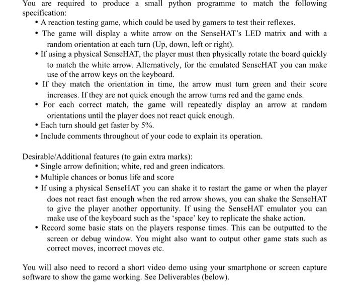  You are required to produce a small python programme to match