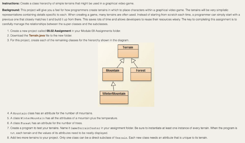This is written in Java. Please follow all the instructions and make