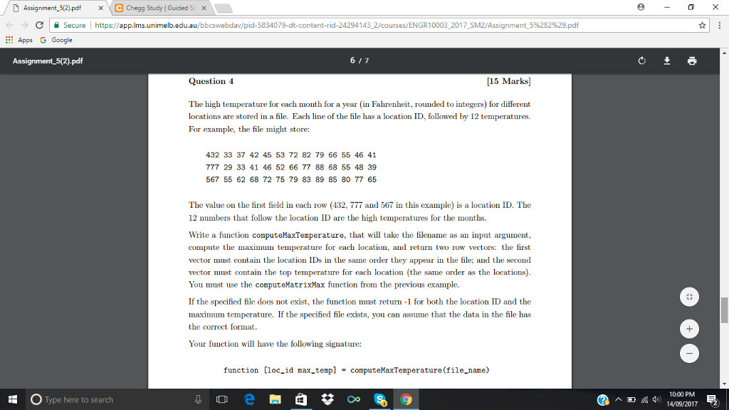 Please do in MATLAB D Assignment-5(2).pdf c Secure Apps G Google XeChegg