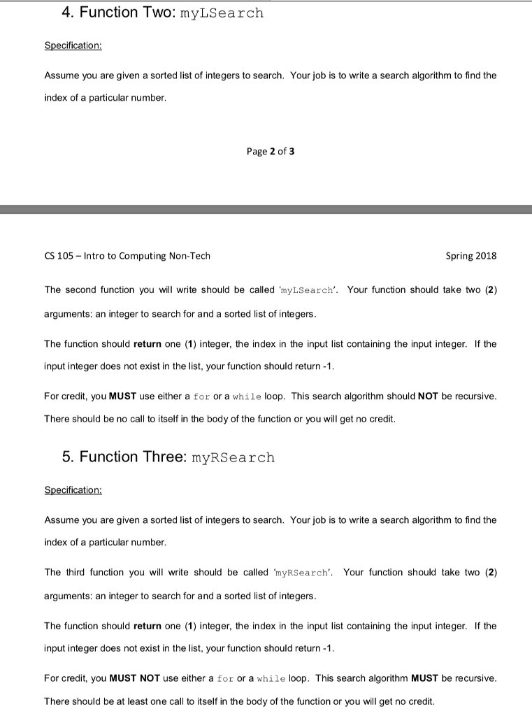 Please use python and show that test cases work 4. Function Two: