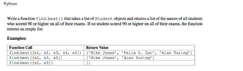 class Student: def __init__(self, name, id_num, quizzes, exams): self._name = name