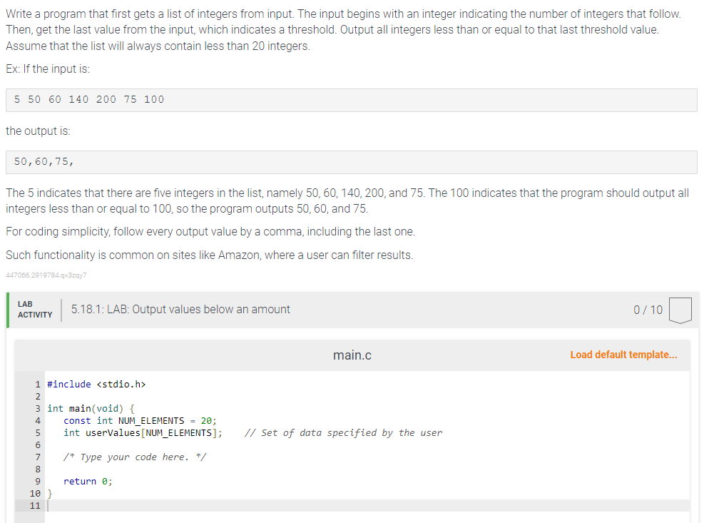 Write a program that first gets a list of integers from