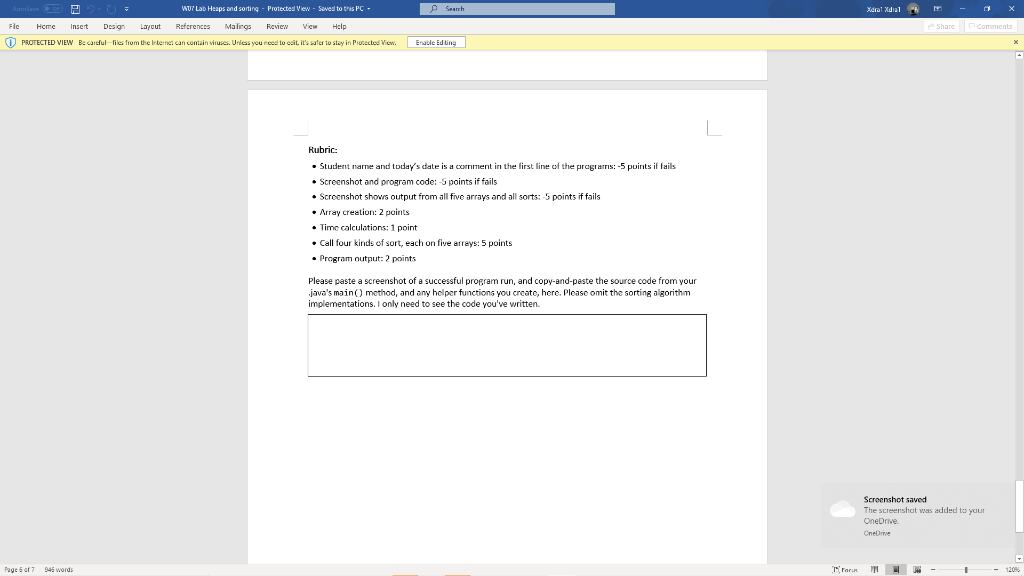 Heaps and sorting - Protected View - Saved to this PC- H