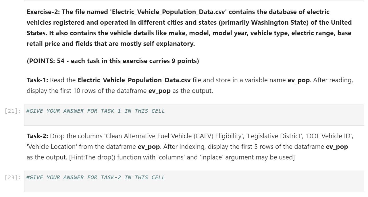 Please help with all Please!! Please use simple python code! Exercise-2: The
